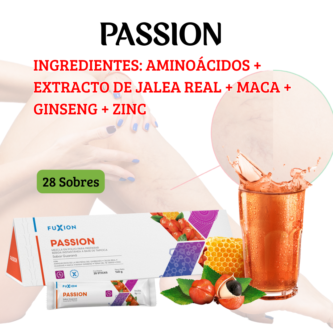 🟢 PASSION de FuXion – Vitalidad y Energía Natural con Maca, Ginseng y Jalea Real🌱✨