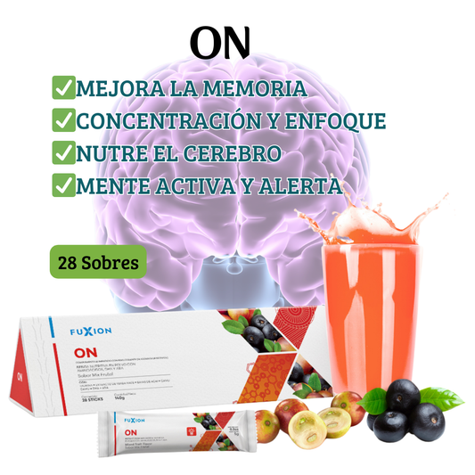 Fuxion ON | Bebida Inteligente para Enfoque, Energía y Memoria – 28 Sticks