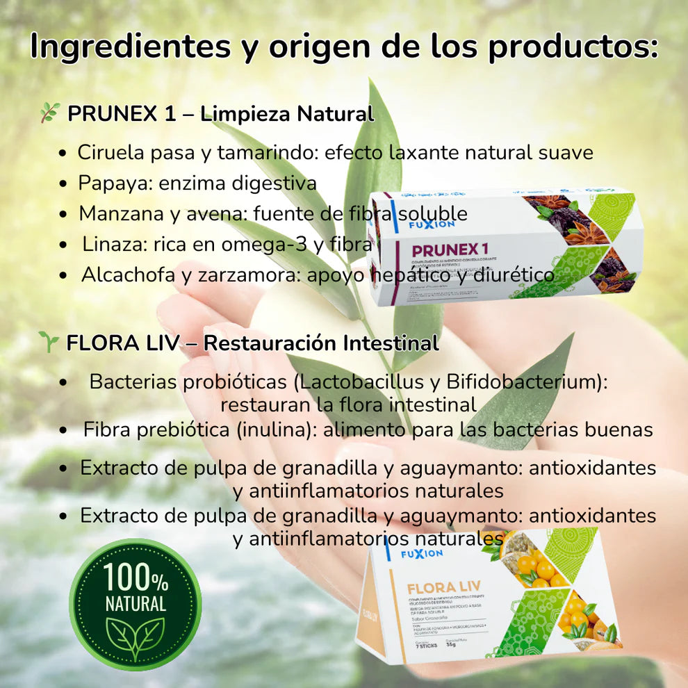 Detox Digestivo Natural – Flora Liv + Prunex-1 | FuXion