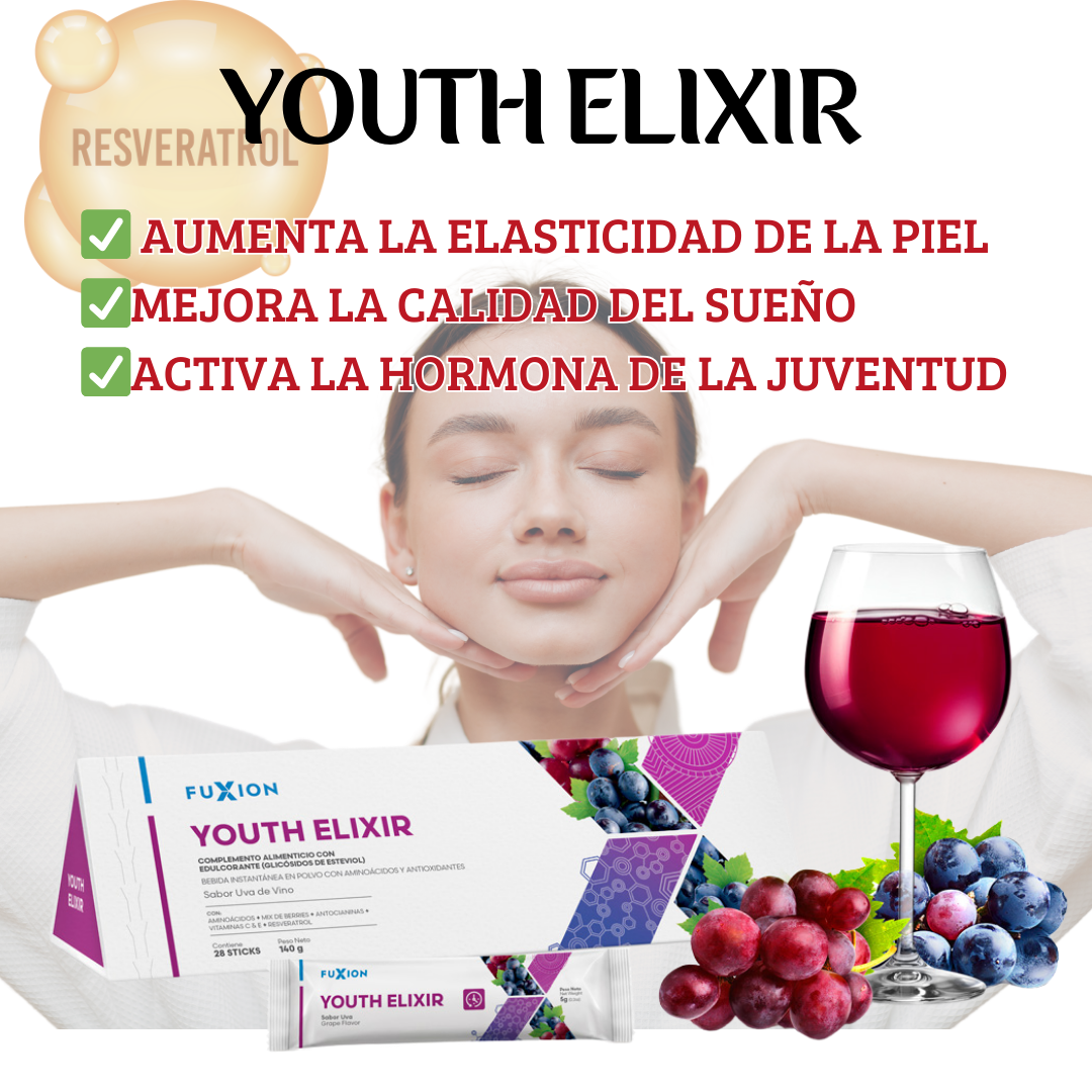 🧬 Youth Elixir FuXion – Nutrición Avanzada Anti-Edad🍷🫐🍇