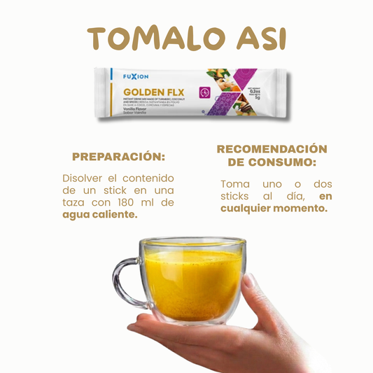 Golden FLX – Suplemento natural  con colágeno y cúrcuma