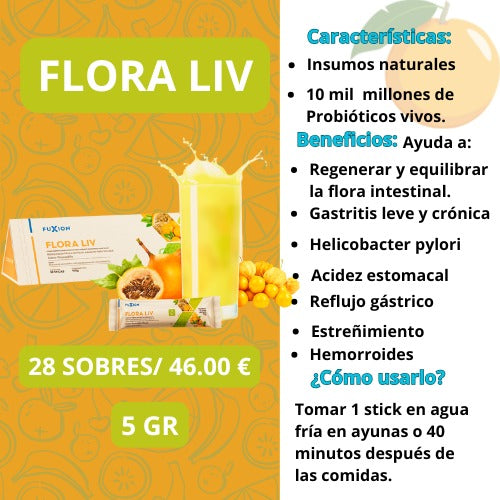 FLORA Liv de FuXion –   Probióticos Naturales  🧘‍♂️🌿