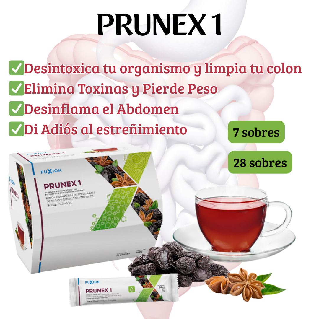 Prunex 1 Fuxion – Apoyo Digestivo Natural con Fibra y Extractos Botánicos🌱✨